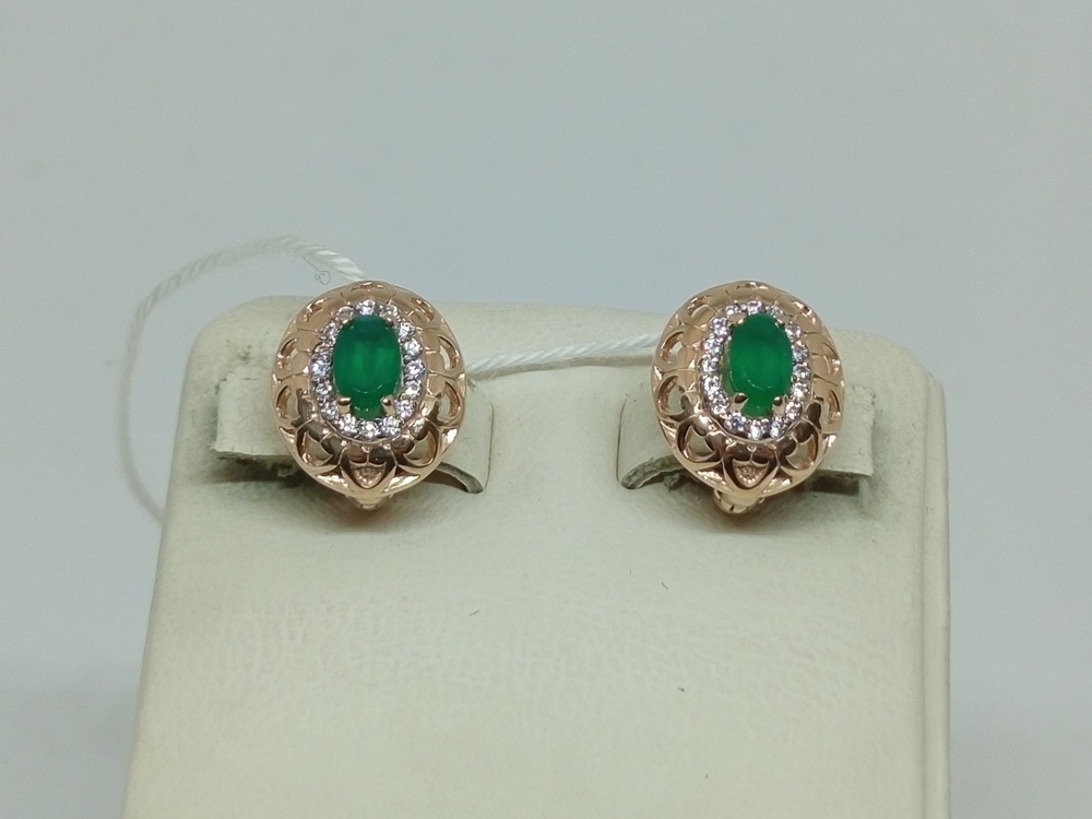 СКМИ585 СЕРЬГИ С КАМНЯМИ (Au 585)