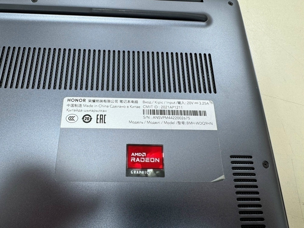 Ноутбук Honor nmh-wdq9hn; Ryzen 5-5500U, AMD Radeon (TM) Graphics, 8 Гб, 512 GB, Нет