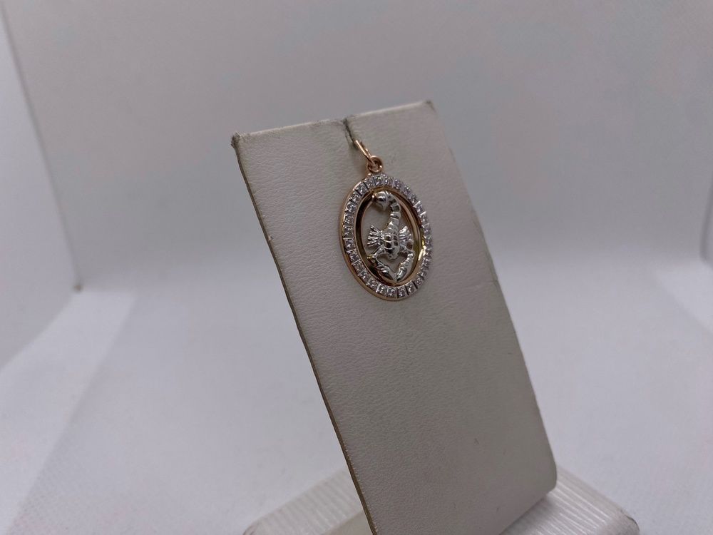 033544 ПОДВЕСКА ЗНАК ЗОДИАКА СКОРПИОН (Au 585)