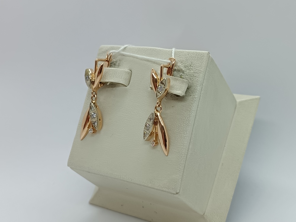 СКМИ585 СЕРЬГИ С КАМНЯМИ (Au 585)