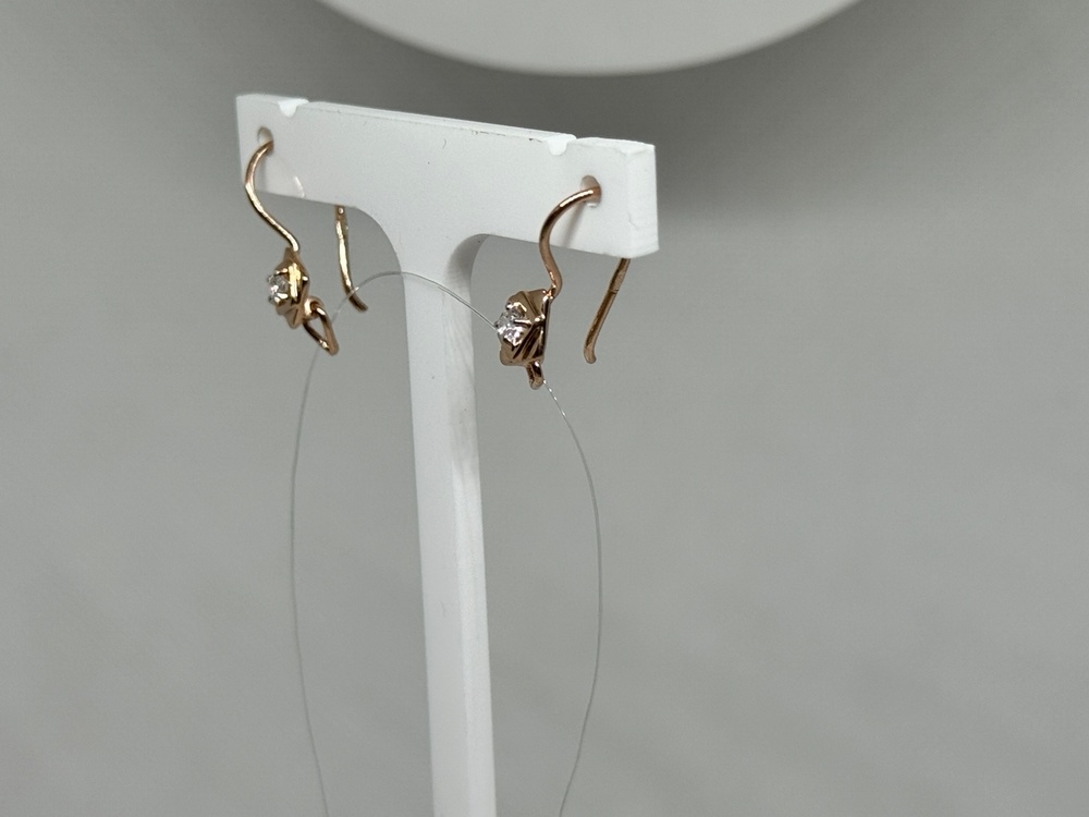 СЕРЬГИ ПЕТЕЛЬКА с камнем (Au 585)