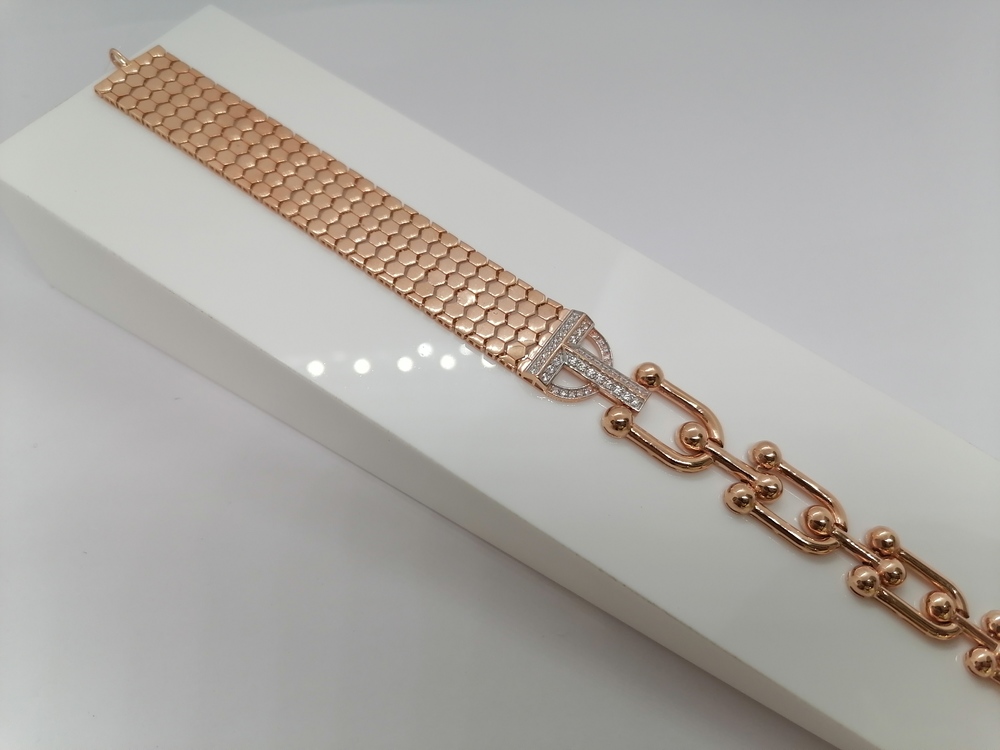 БРАСЛЕТ ФАНТАЗИЯ с камнями (Au 585)