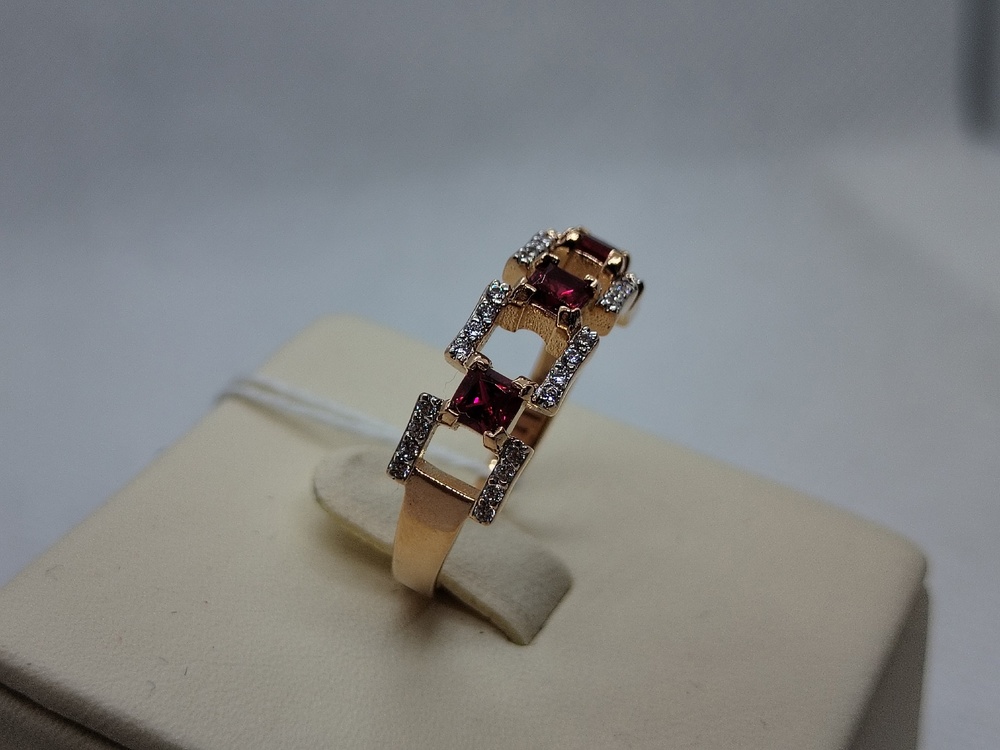 КОЛЬЦО С КАМНЯМИ (Au 585)