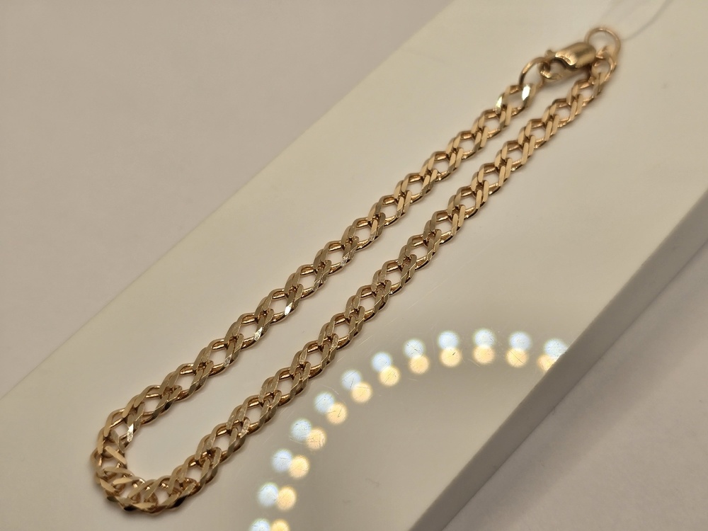 БРАСЛЕТ ПУСТОТЕЛЫЙ Ромб двойной (Au 585)