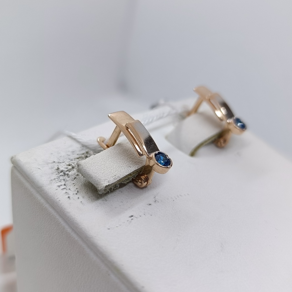 СКМ585 СЕРЬГИ С КАМНЕМ (Au 585)