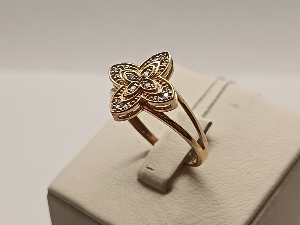 КОЛЬЦО С КАМНЯМИ (Au 585)