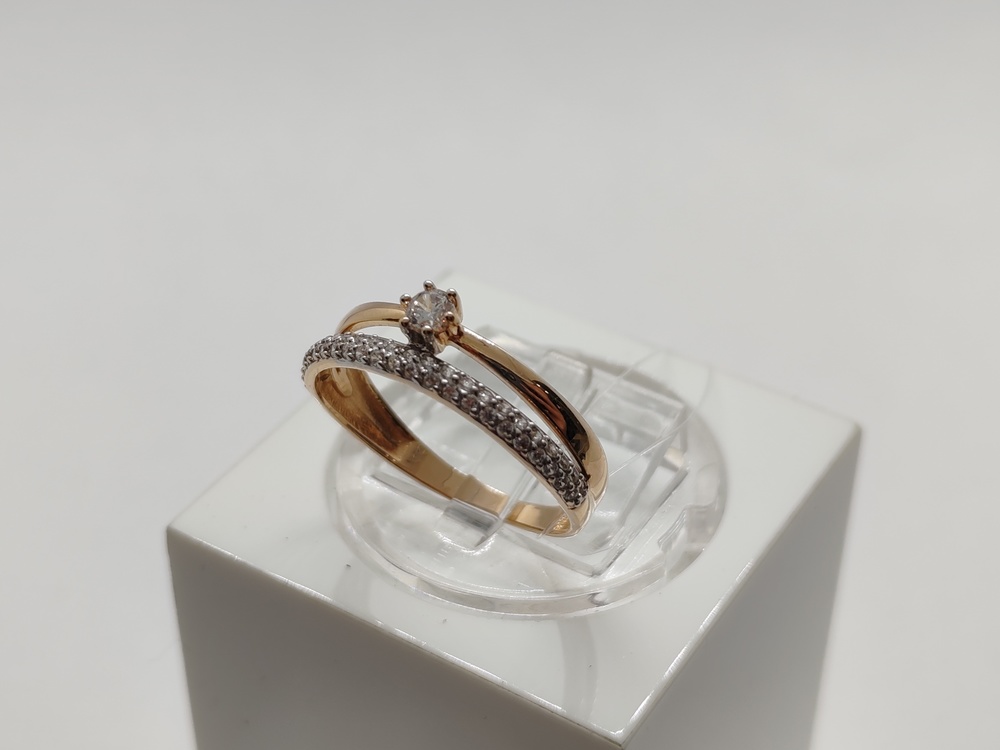 КОЛЬЦО С КАМНЯМИ (Au 585)