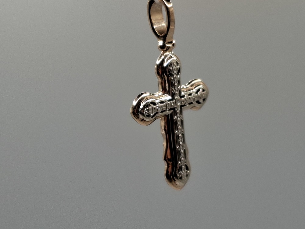 ПОДККИ585 ПОДВЕСКА КРЕСТ С КАМНЯМИ (Au 585)