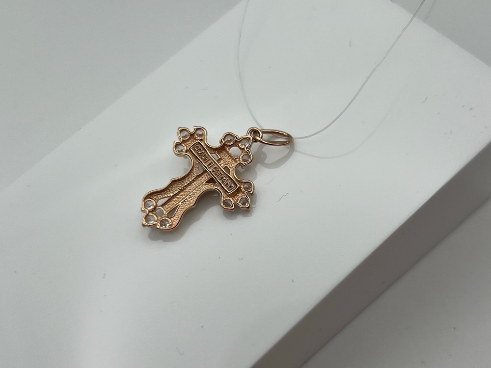 ПОДВЕСКА КРЕСТ с камнями (Au 585)