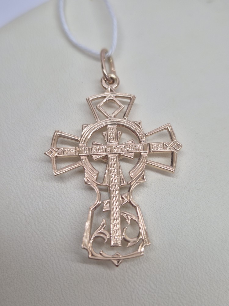 ПОДВЕСКА КРЕСТ БЕЗ КАМНЯ (Au 585)