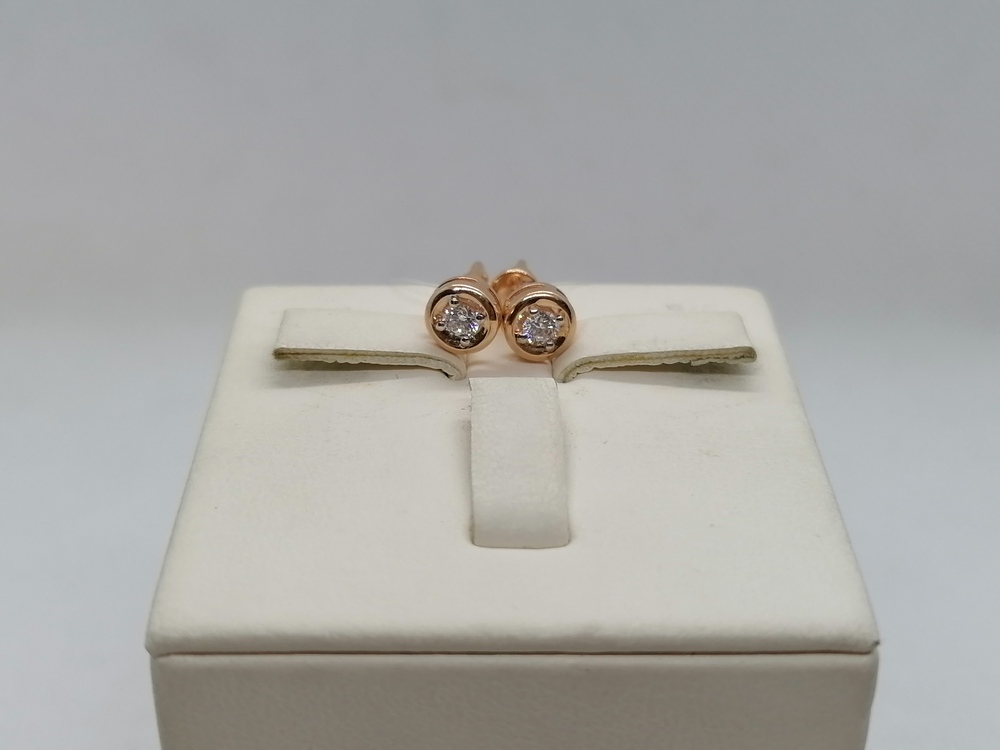 СЕРЬГИ ПУСЕТЫ с камнем (Au 585)