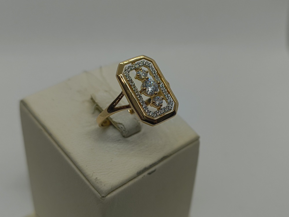 КОЛЬЦО С КАМНЯМИ (Au 585)