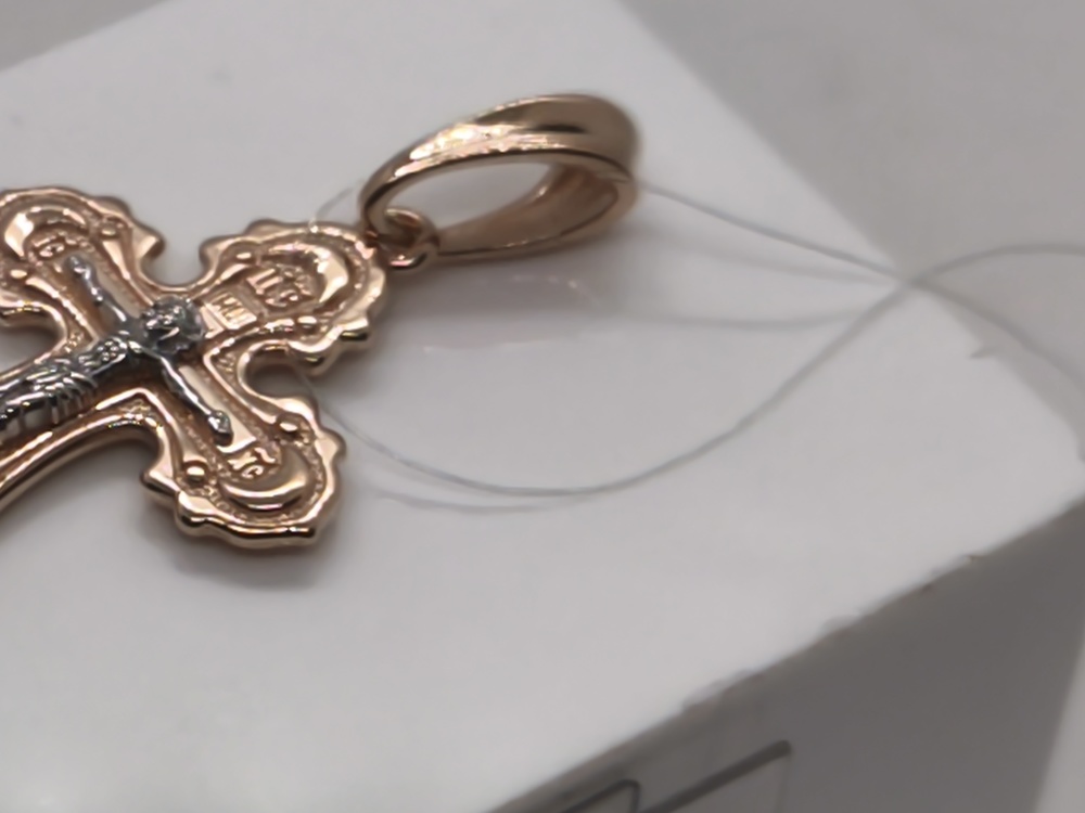 01-408082 ПОДВЕСКА КРЕСТ без камня (Au 585)