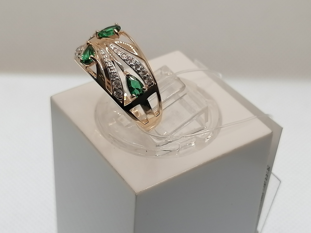 КОЛЬЦО С КАМНЯМИ (Au 585)