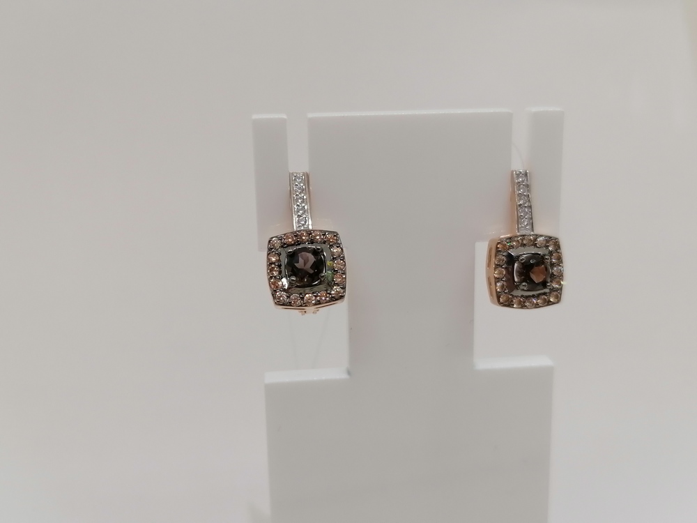 СЕРЬГИ РАУХ ТОПАЗ с камнями (Au 585)