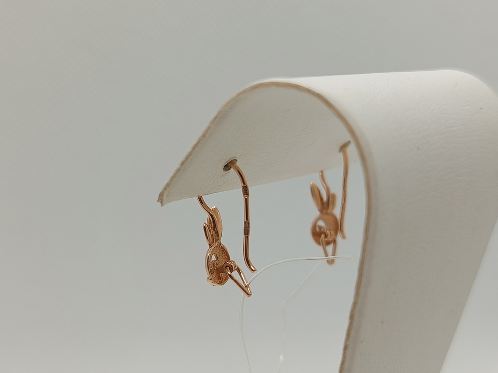 022472-1100 СЕРЬГИ ПЕТЕЛЬКА с камнем (Au 585)