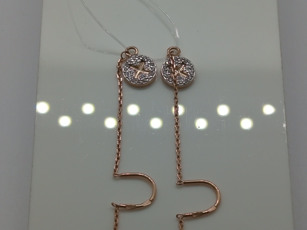 СЕРЬГИ ПРОДЕВКИ с камнями (Au 585)