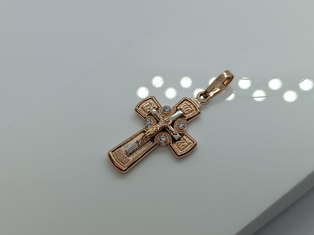 ПОДВЕСКА КРЕСТ с камнями (Au 585)