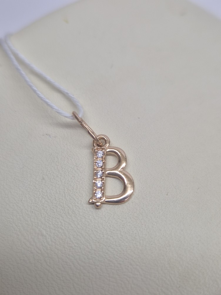 ПОДВЕСКА БУКВА В Au 585