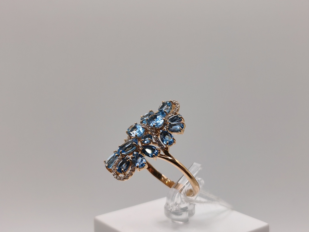 КОЛКМИ585 КОЛЬЦО С КАМНЯМИ (Au 585)