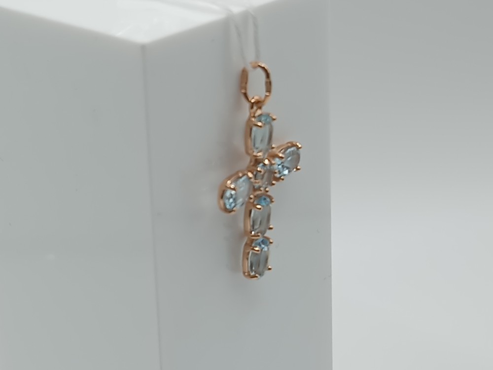 ПОДВЕСКА КРЕСТ С КАМНЯМИ (Au 585)