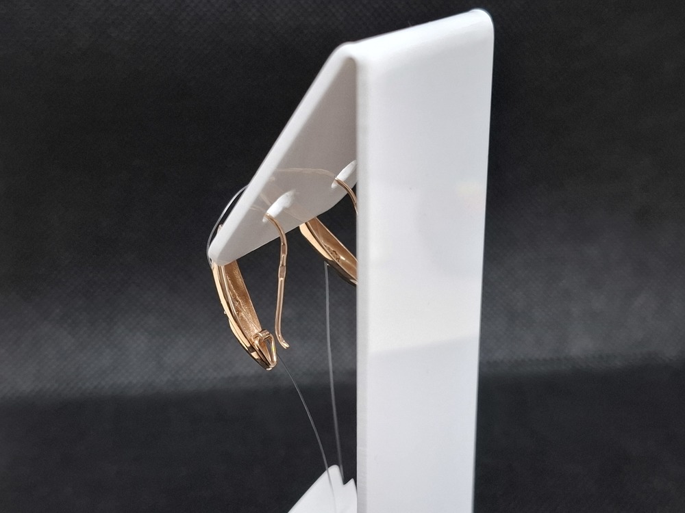 СЕРЬГИ ПЕТЕЛЬКА с камнем (Au 585)