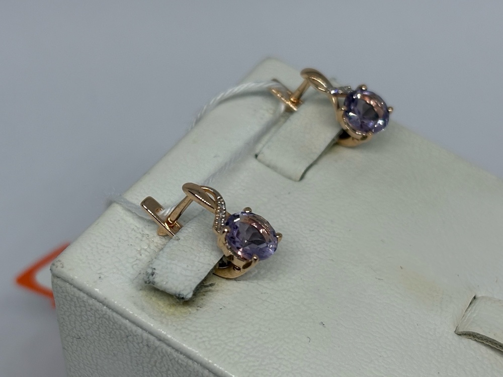 СКМИ585 СЕРЬГИ С КАМНЯМИ (Au 585)