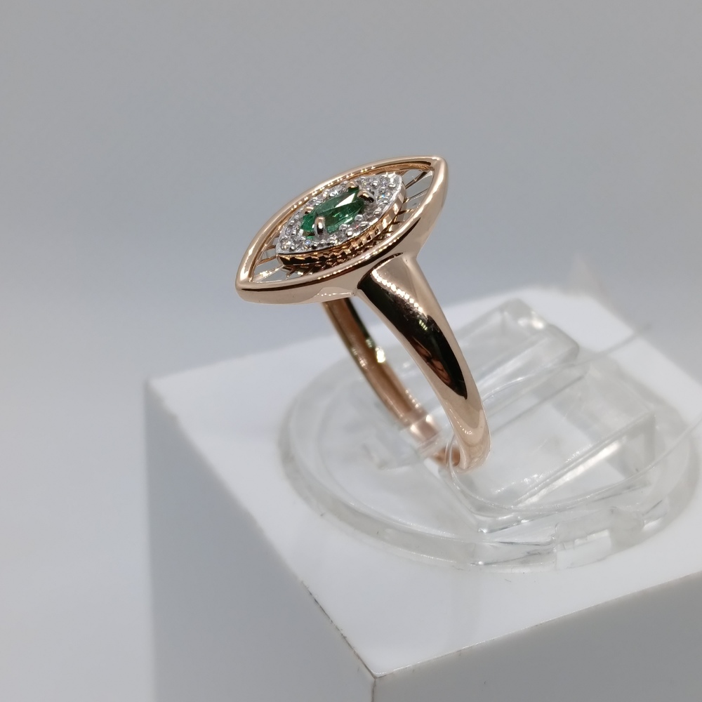 КОЛЬЦО Бриллиант, изумруд (Au 585)