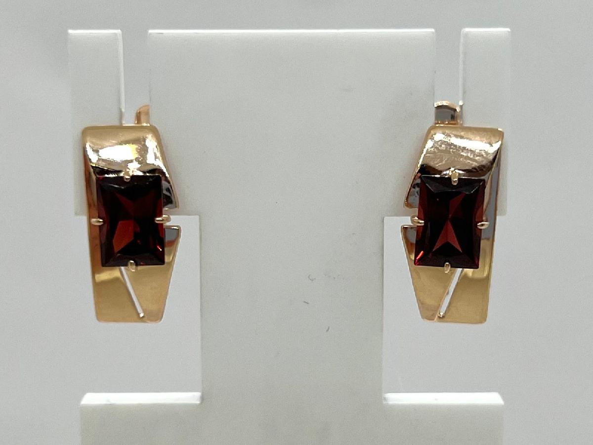 СЕРЬГИ ГРАНАТ (Au 585)