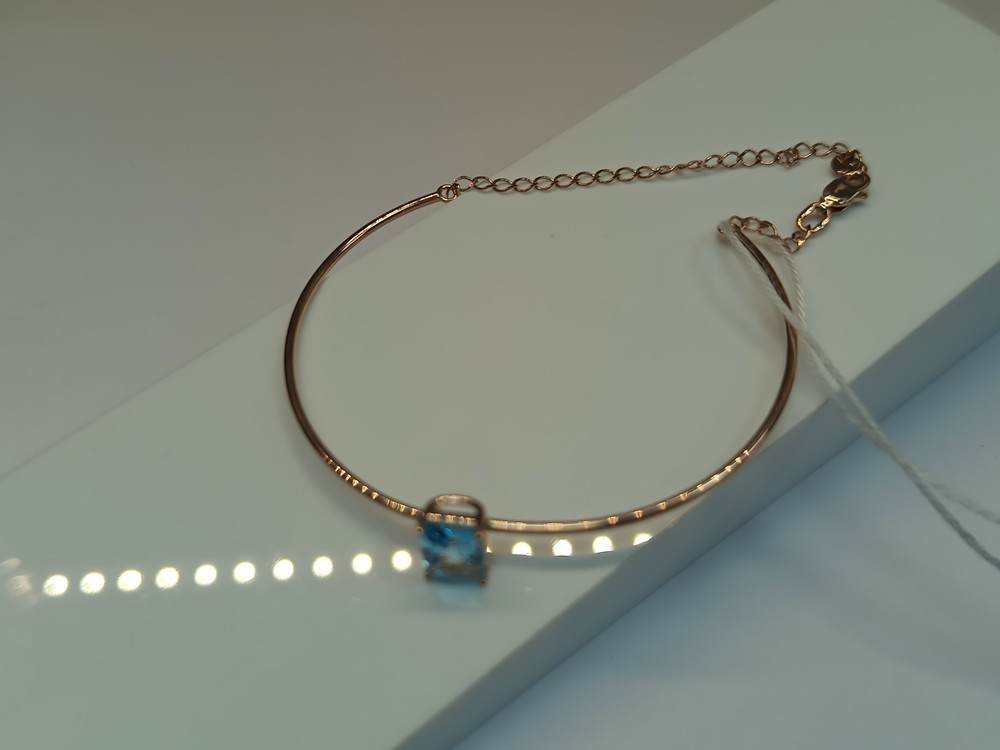 БЖКМ585 БРАСЛЕТ ЖЕСТКИЙ С КАМНЕМ (Au 585)