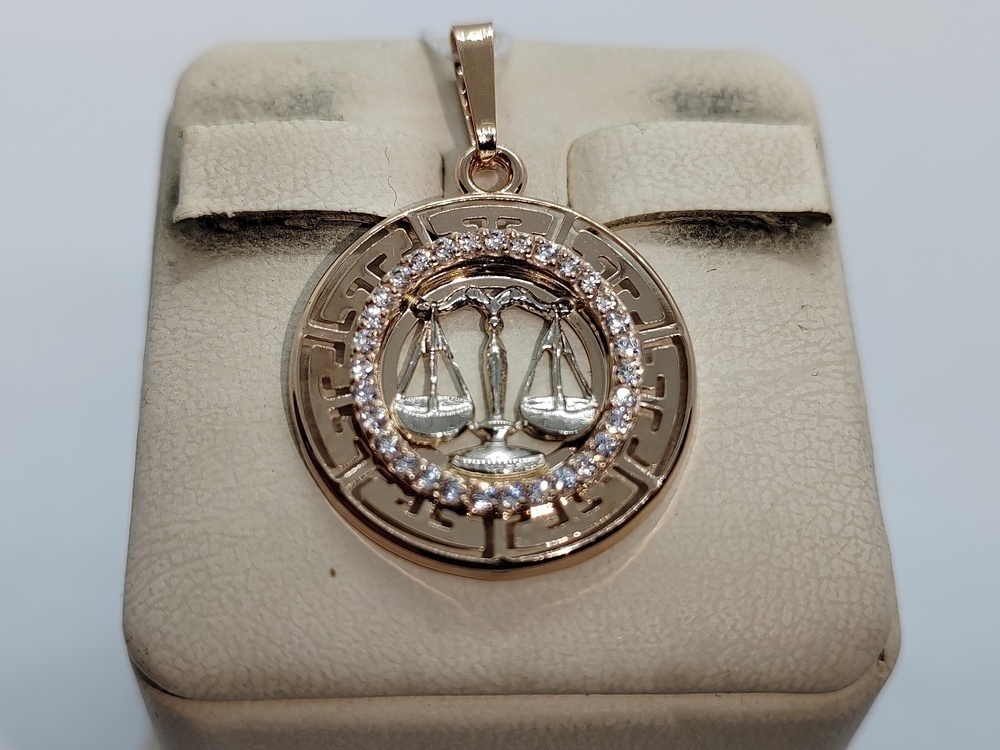 ПОДВЕСКА ЗНАК ЗОДИАКА ВЕСЫ с камнями (Au 585)