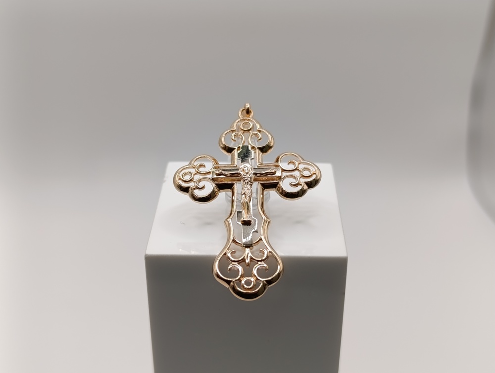 ПОДКБК585 ПОДВЕСКА КРЕСТ БЕЗ КАМНЯ (Au 585)