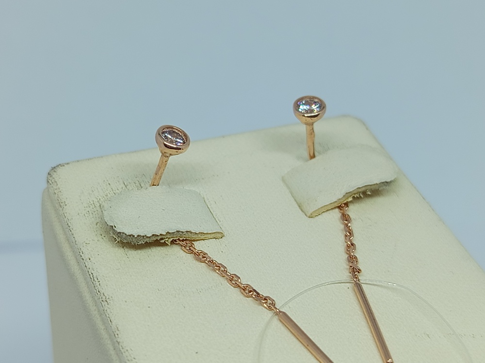 СЕРЬГИ ПРОДЕВКИ с камнем (Au 585)