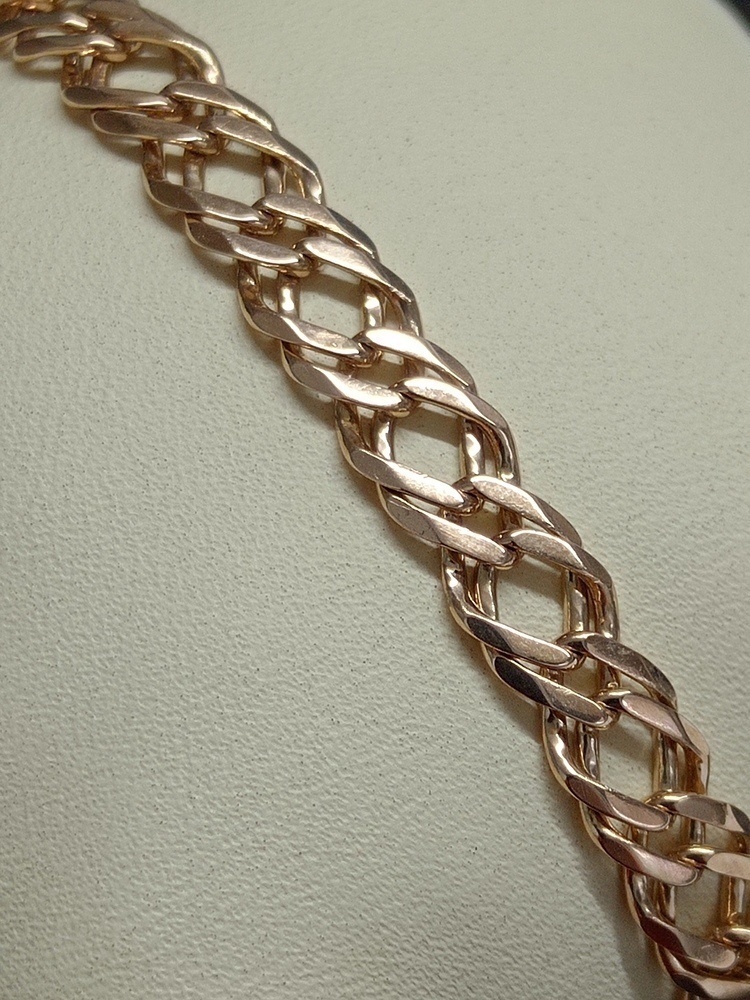 БРАСЛЕТ ПОЛНОВЕСНЫЙ Ромб двойной Au 585