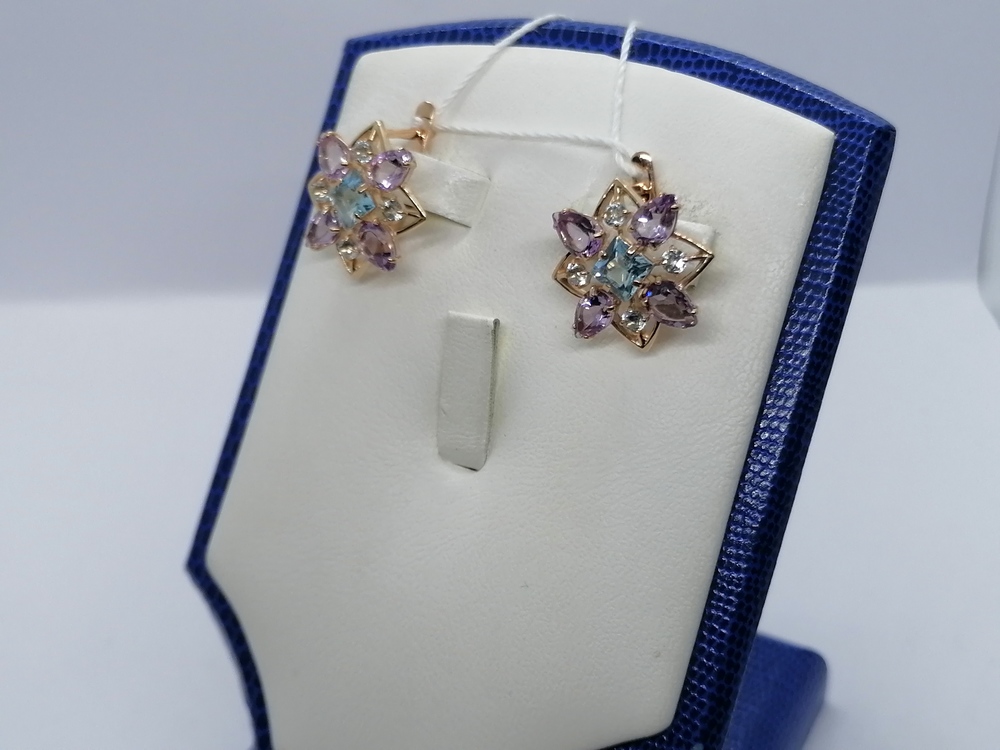 СЕРЬГИ С КАМНЯМИ (Au 585)