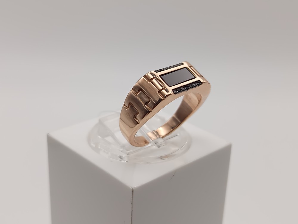 08-540148 КОЛЬЦО ПЕЧАТКА с камнями (Au 585)