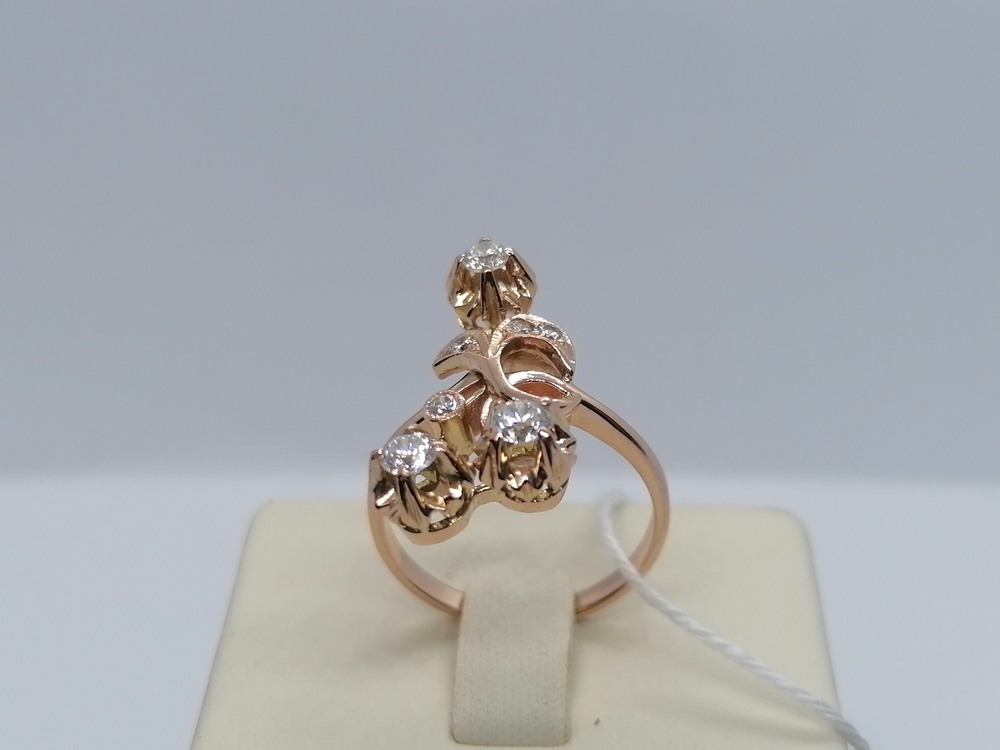 КОЛЬЦО С КАМНЯМИ (Au 585)