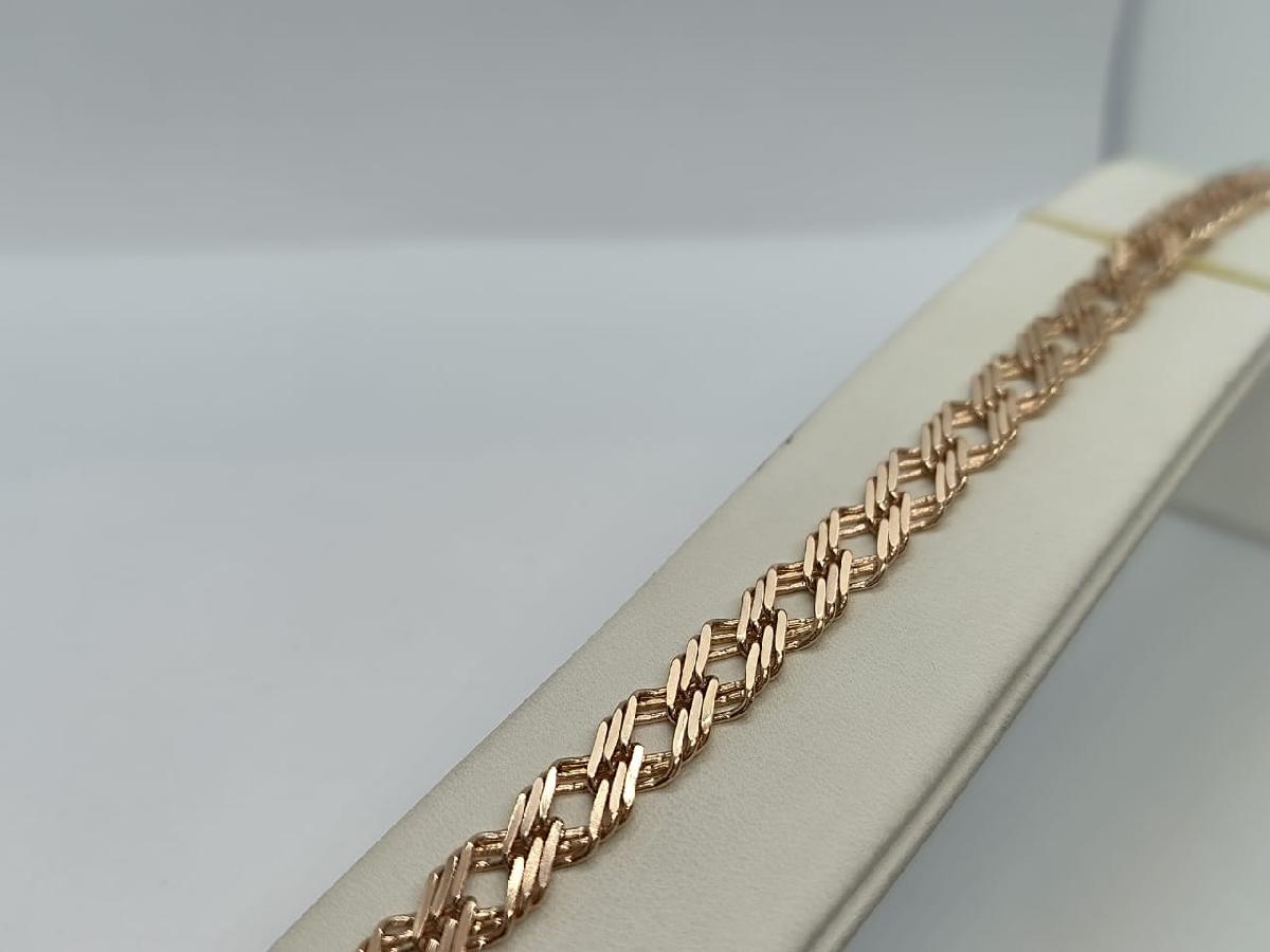 БРАСЛЕТ ПУСТОТЕЛЫЙ Ромб тройной Au 585