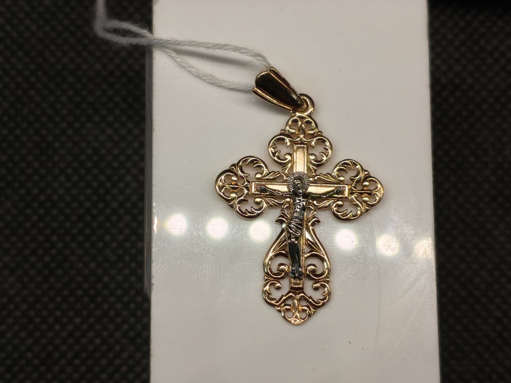 ПОДКБК585 ПОДВЕСКА КРЕСТ БЕЗ КАМНЯ (Au 585)