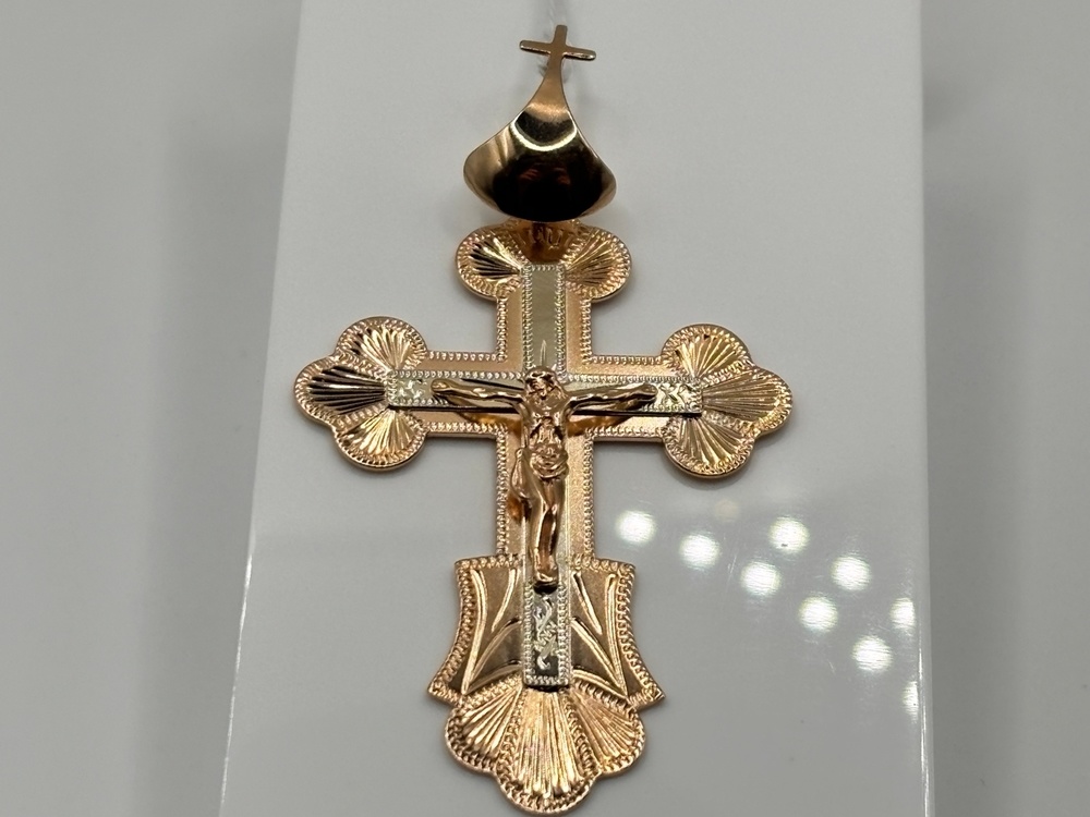 ПОДКБК585 ПОДВЕСКА КРЕСТ БЕЗ КАМНЯ (Au 585)