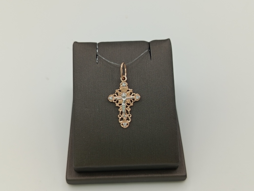 ПОДВЕСКА КРЕСТ с камнями (Au 585)