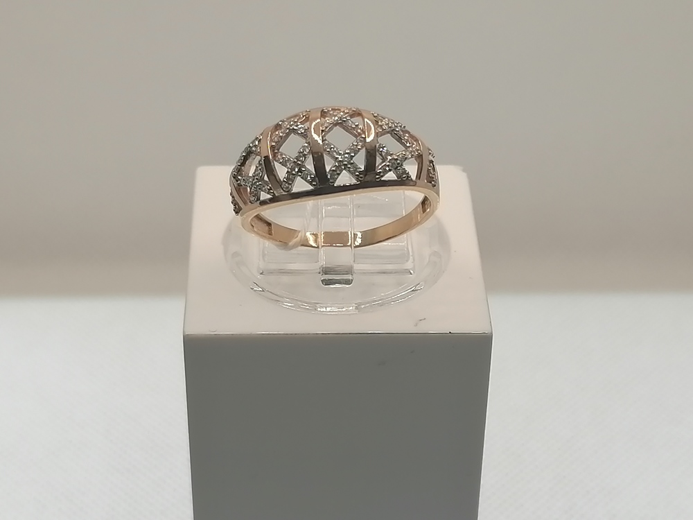 КОЛЬЦО С КАМНЯМИ (Au 585)