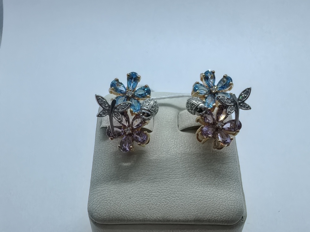 СКМИ585 СЕРЬГИ С КАМНЯМИ (Au 585)