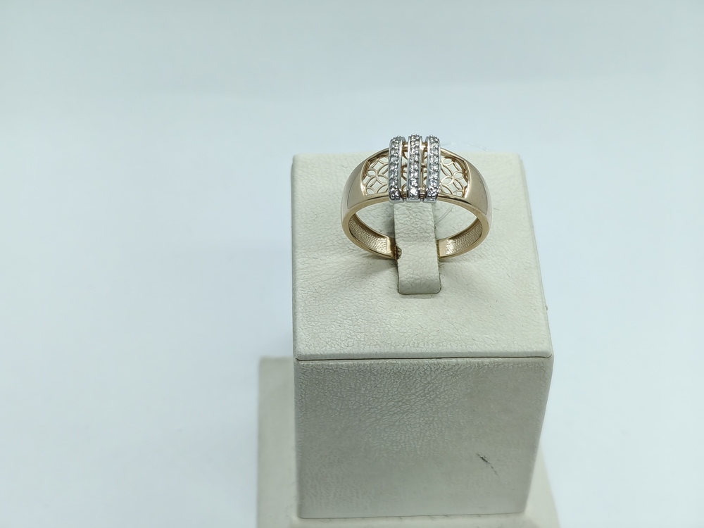 КОЛЬЦО С КАМНЯМИ (Au 585)