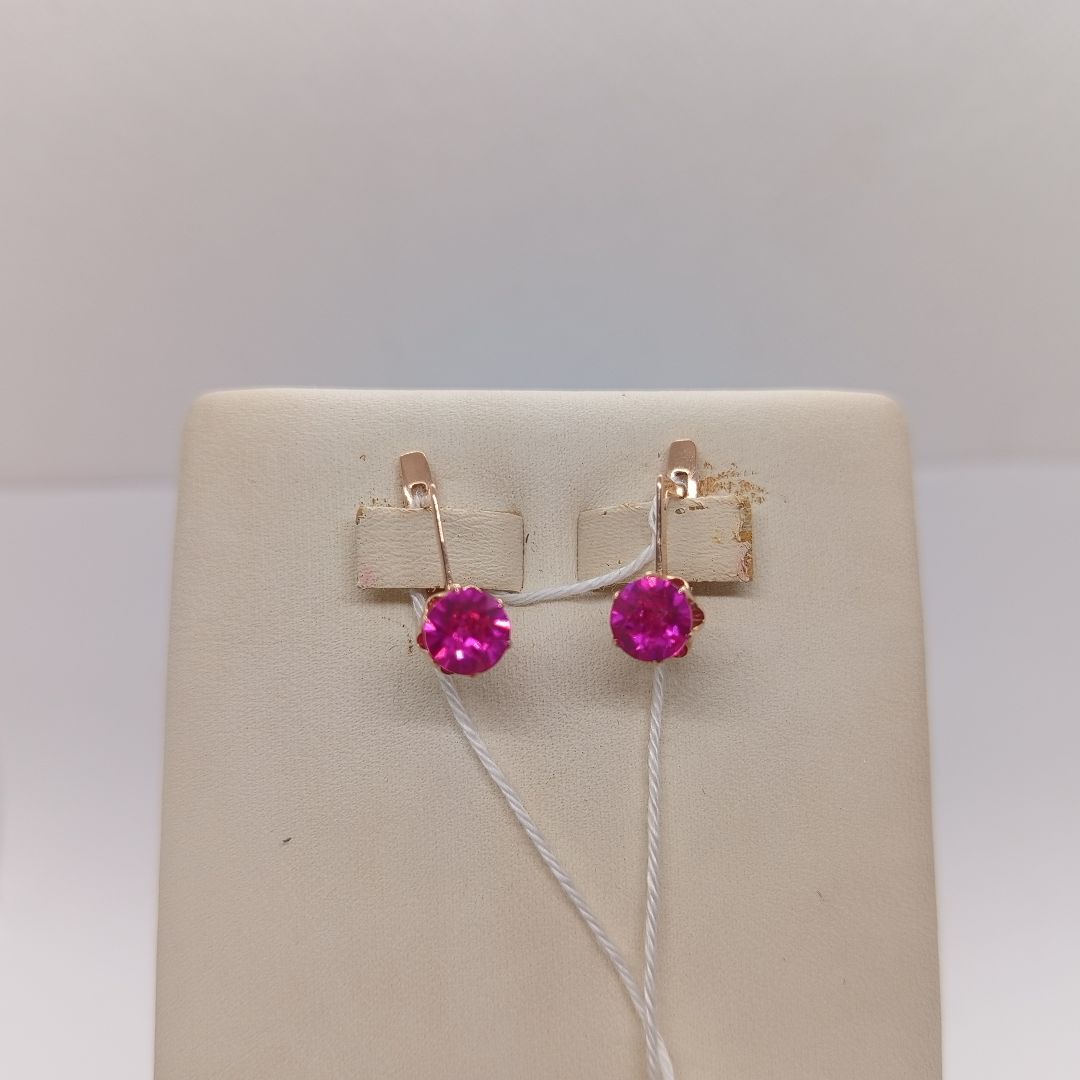 СКМ583 СЕРЬГИ С КАМНЕМ (Au 583)