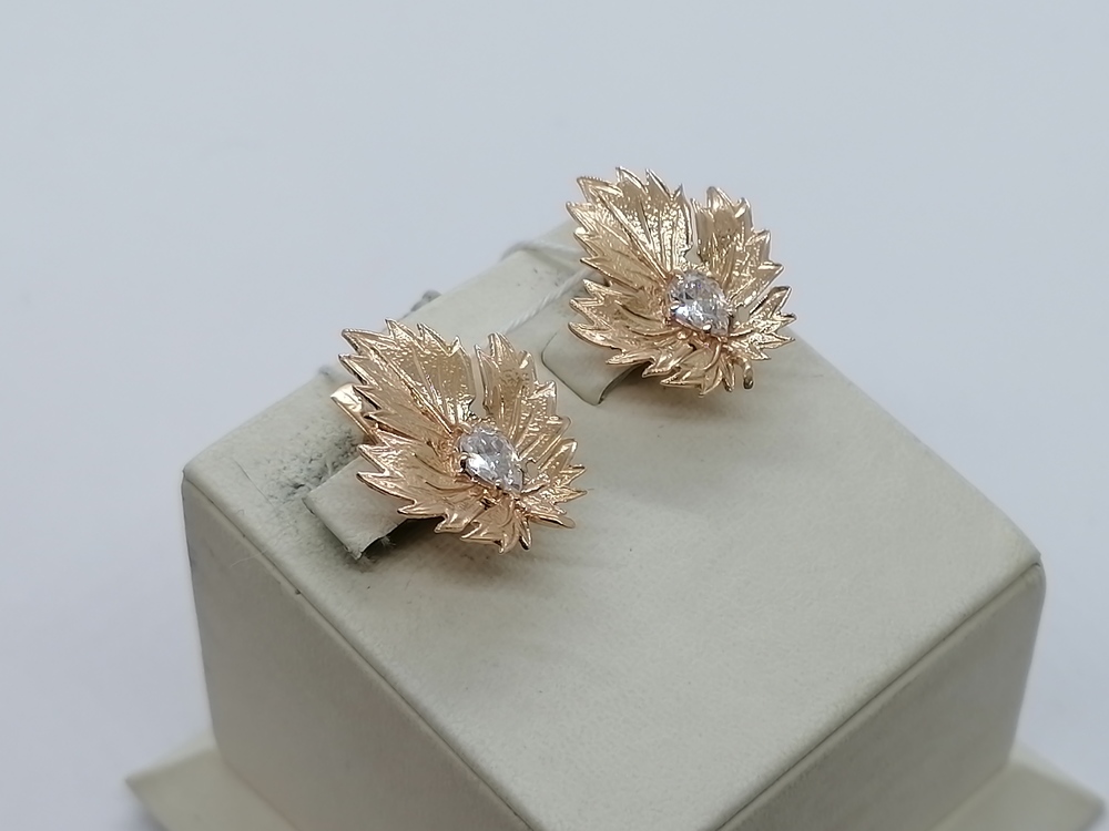 СЕРЬГИ С КАМНЕМ (Au 585)