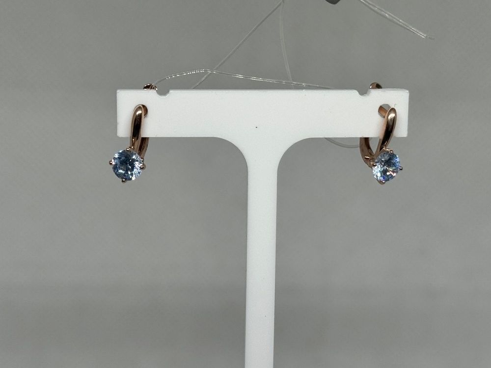 СЕРЬГИ ПЕТЕЛЬКА с камнем (Au 585)