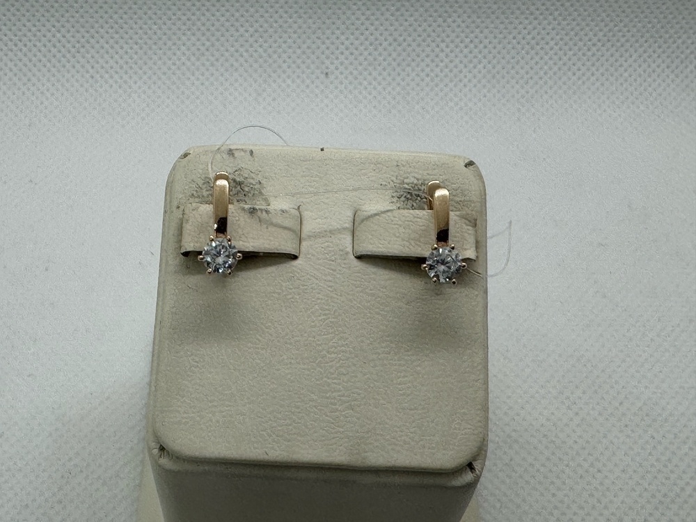 СЕРЬГИ С КАМНЕМ (Au 585)