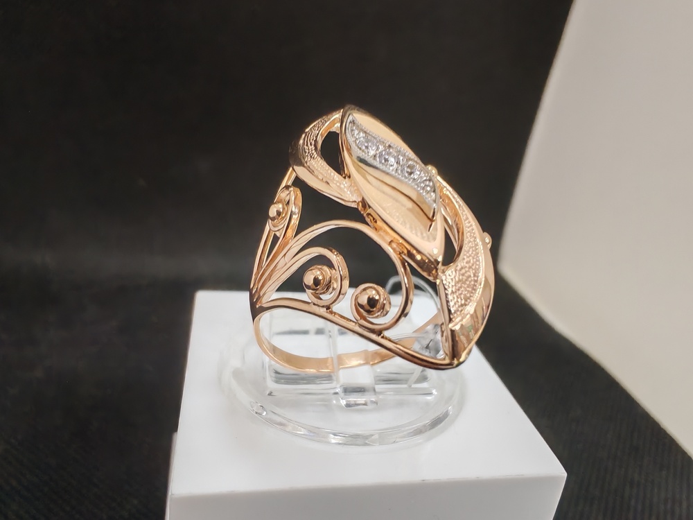 КОЛЬЦО С КАМНЯМИ (Au 585)