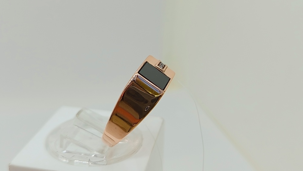 08-540143 КОЛЬЦО ПЕЧАТКА с камнями (Au 585)